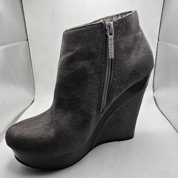 Michael Antonio Studio Gala Grey Wedge Ankle Boots 7 - Picture 7 of 13